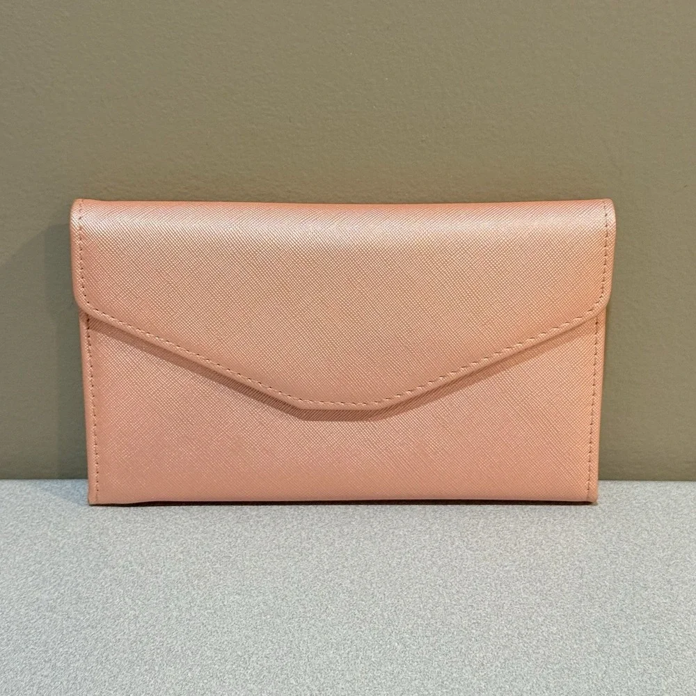 ID Card Holder Three‎ Fold Multi-function Travel Passport Cover wallet(Pink)